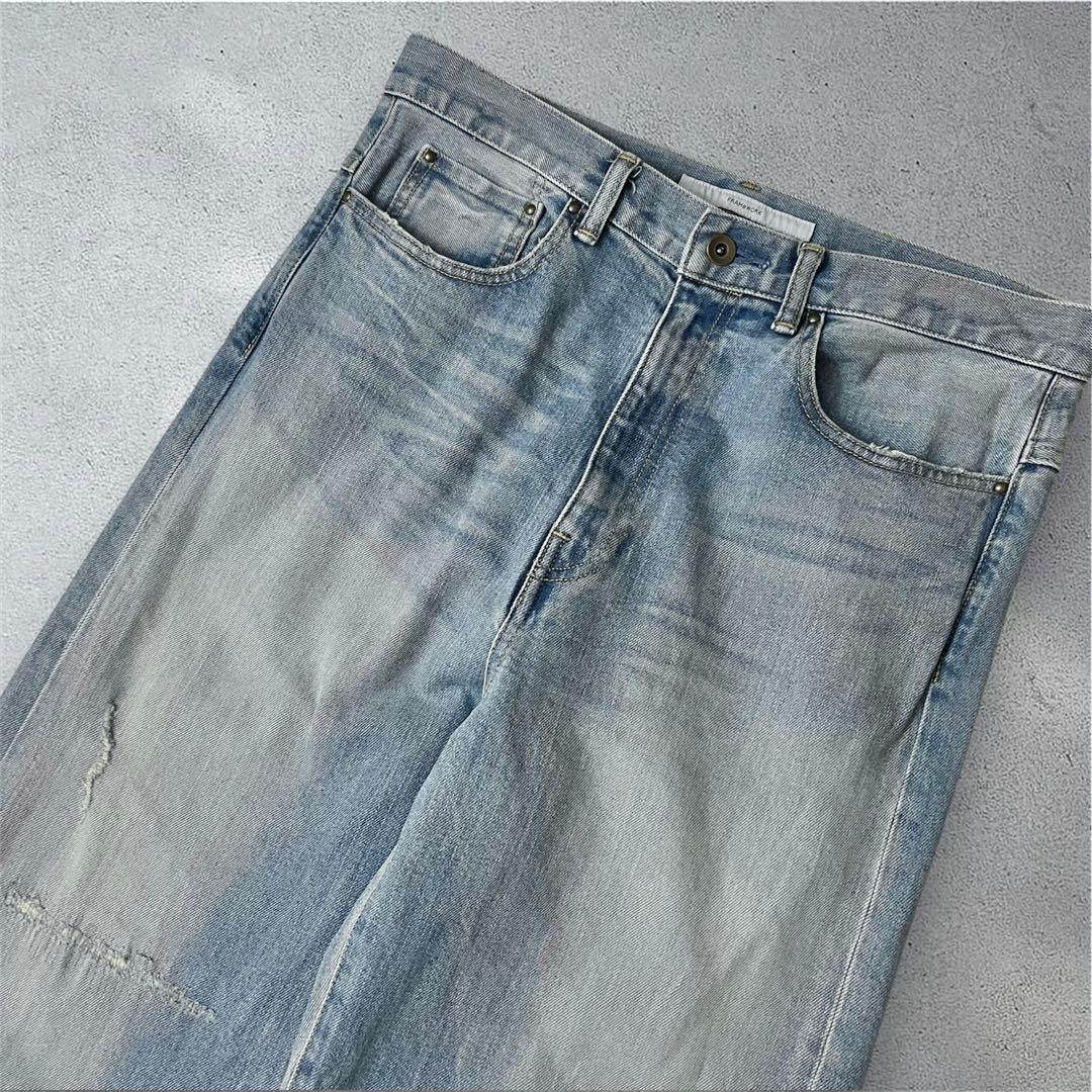 FRAMeWORK ヴィンテージ加工 デニム ワイド ストレートパンツ 40