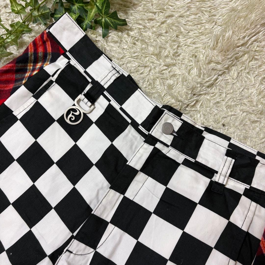 美品　ROLLING CRADLE チェッカーフラッグ　フレアパンツ　XL