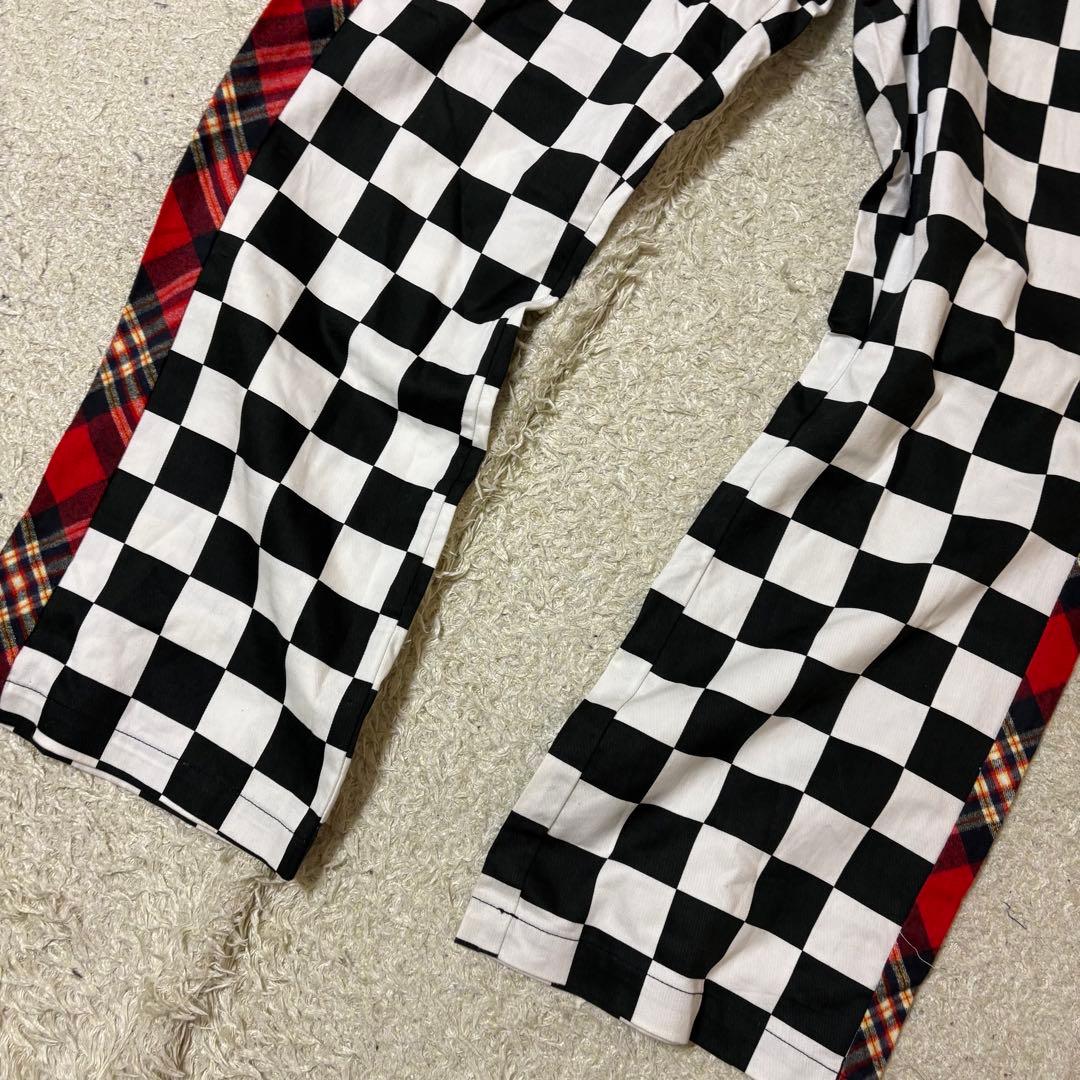 美品　ROLLING CRADLE チェッカーフラッグ　フレアパンツ　XL