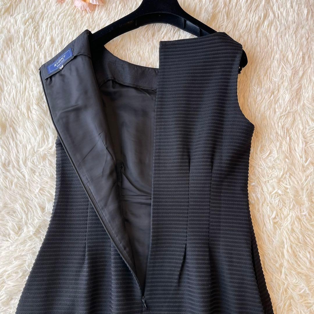 美品 M'S GRACY 2021年 タック ドレス ワンピース ブラック 38