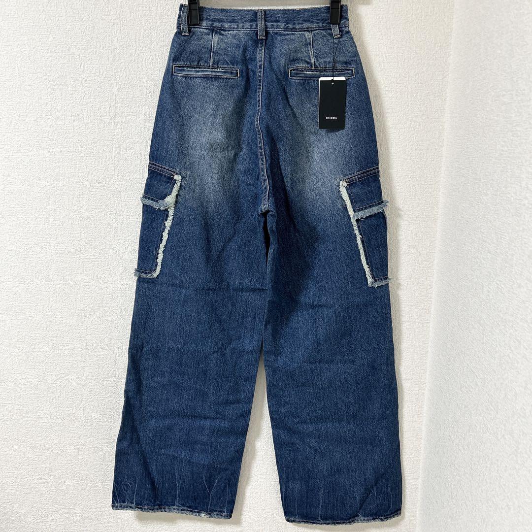 新品 タグ付き EMODA アウトポケットワイドジーンズ ルーズ