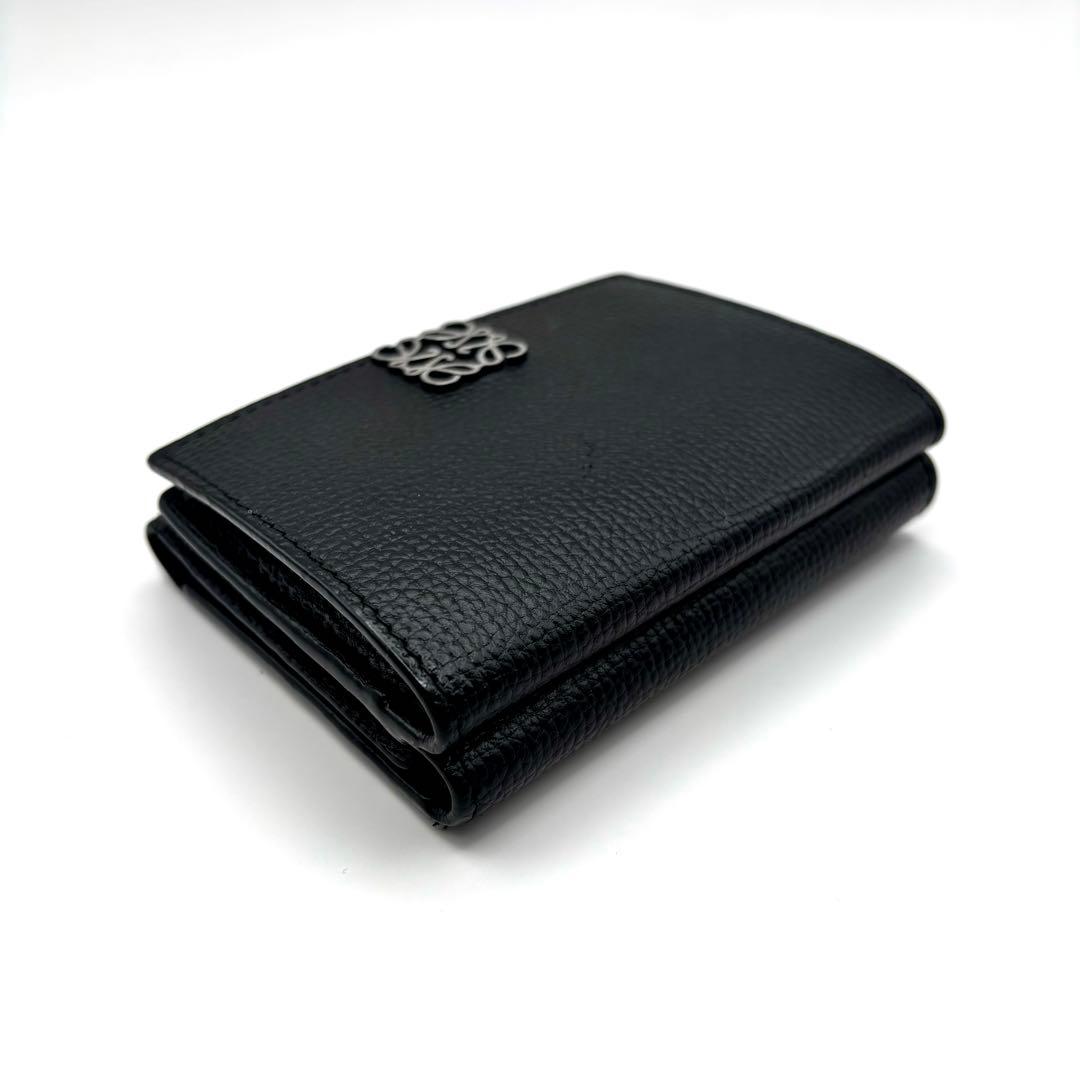 くるみ様 LOEWE ブラックレザー三つ折り財布
