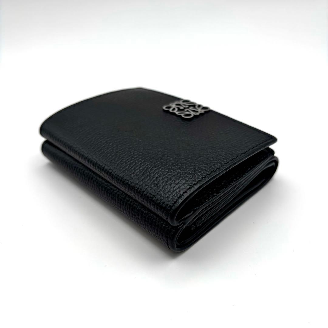 くるみ様 LOEWE ブラックレザー三つ折り財布