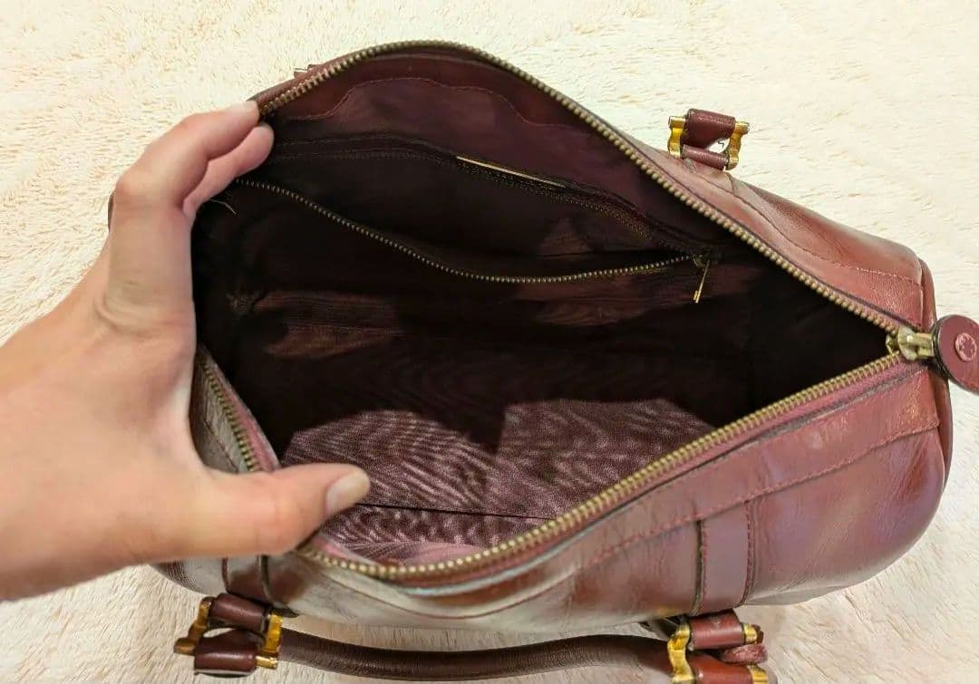 cartier カルティエ ミニボストンバック ボルドー