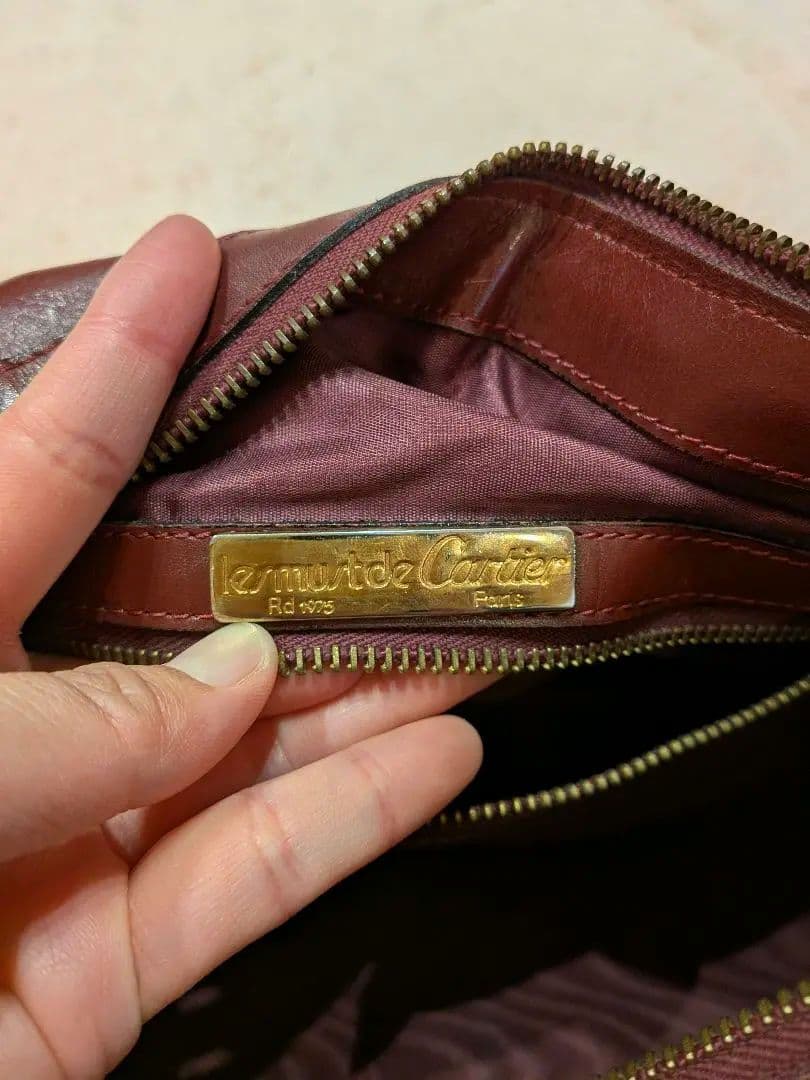 cartier カルティエ ミニボストンバック ボルドー