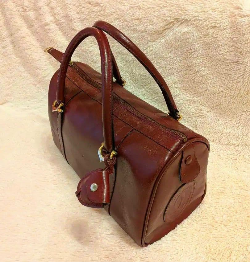cartier カルティエ ミニボストンバック ボルドー