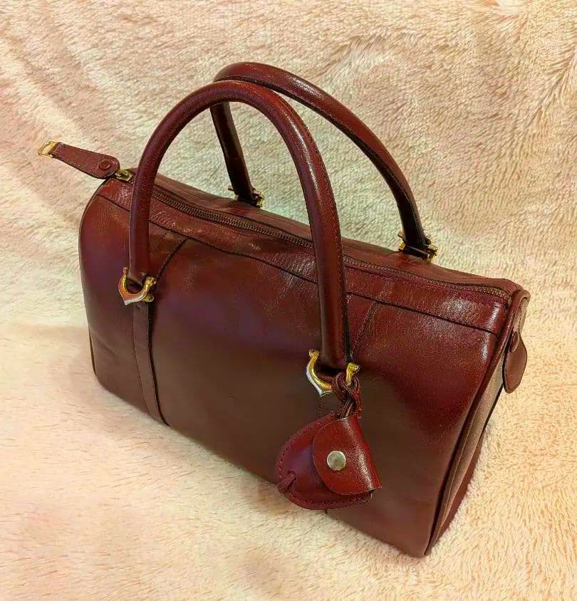 cartier カルティエ ミニボストンバック ボルドー