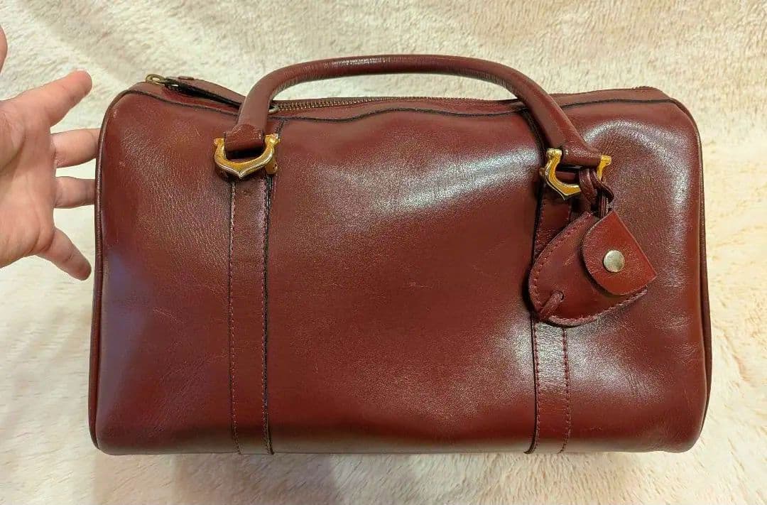 cartier カルティエ ミニボストンバック ボルドー