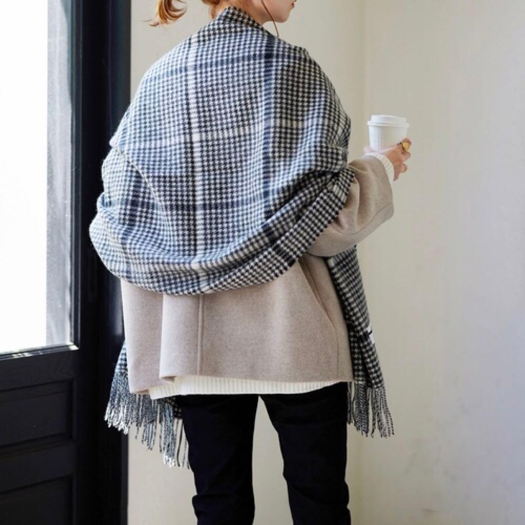 【美品】JOURNAL STANDARD カシミヤストール 千鳥柄