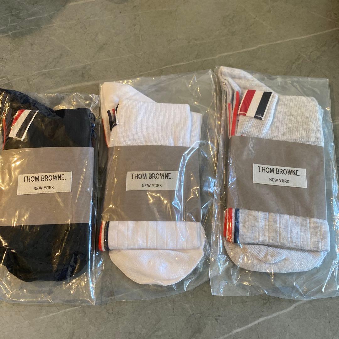 THOM BROWNE シアーストライプミッドカーフソックス セット