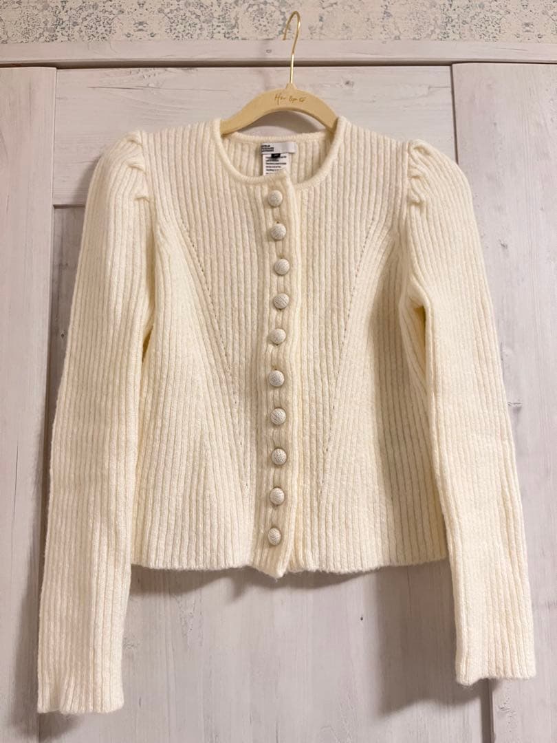 DOUBLE STANDARD CLOTHINGパフショルダーリブニットタグ付き