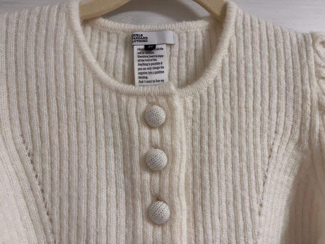 DOUBLE STANDARD CLOTHINGパフショルダーリブニットタグ付き