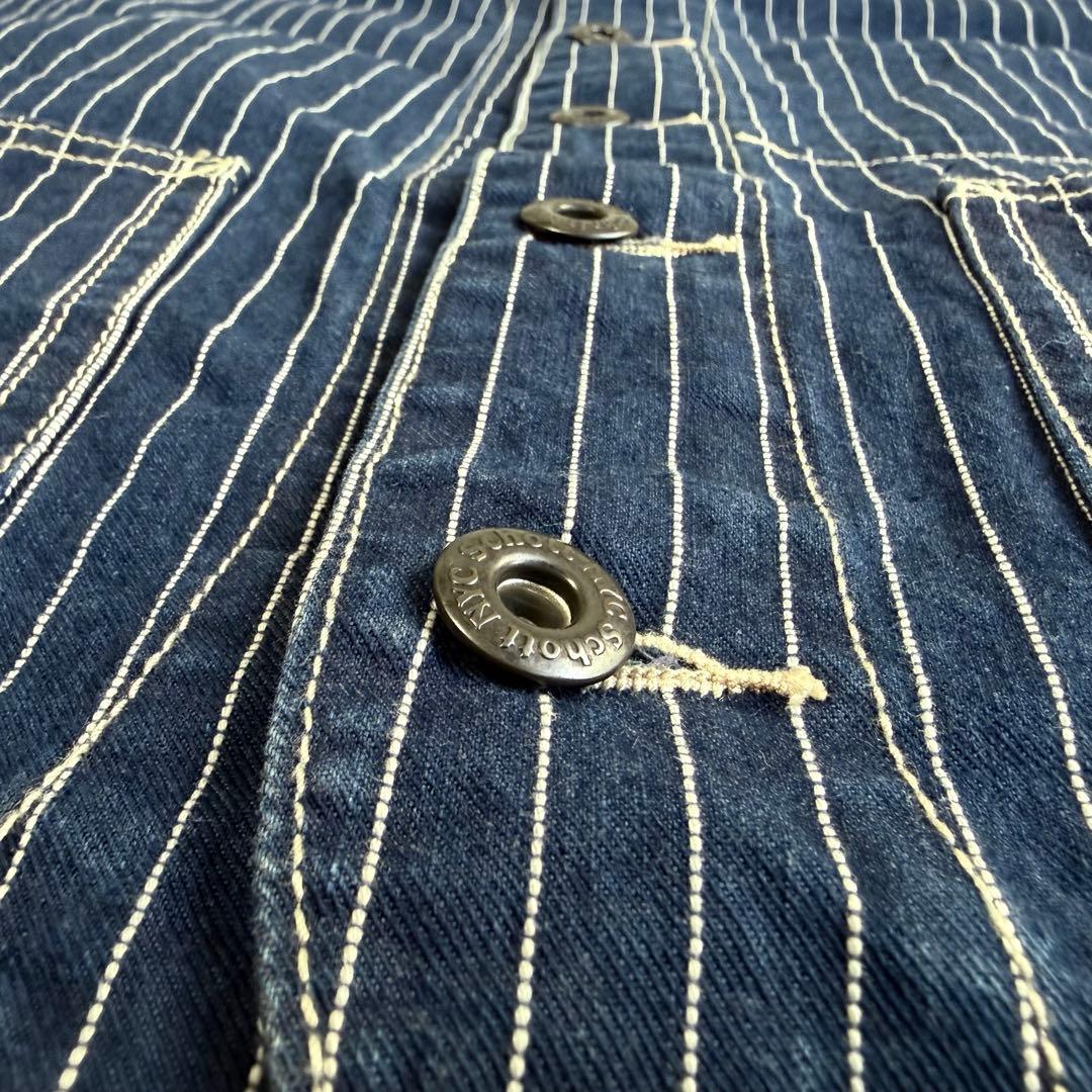 ま*も様 【schott】Old denim hickory vest