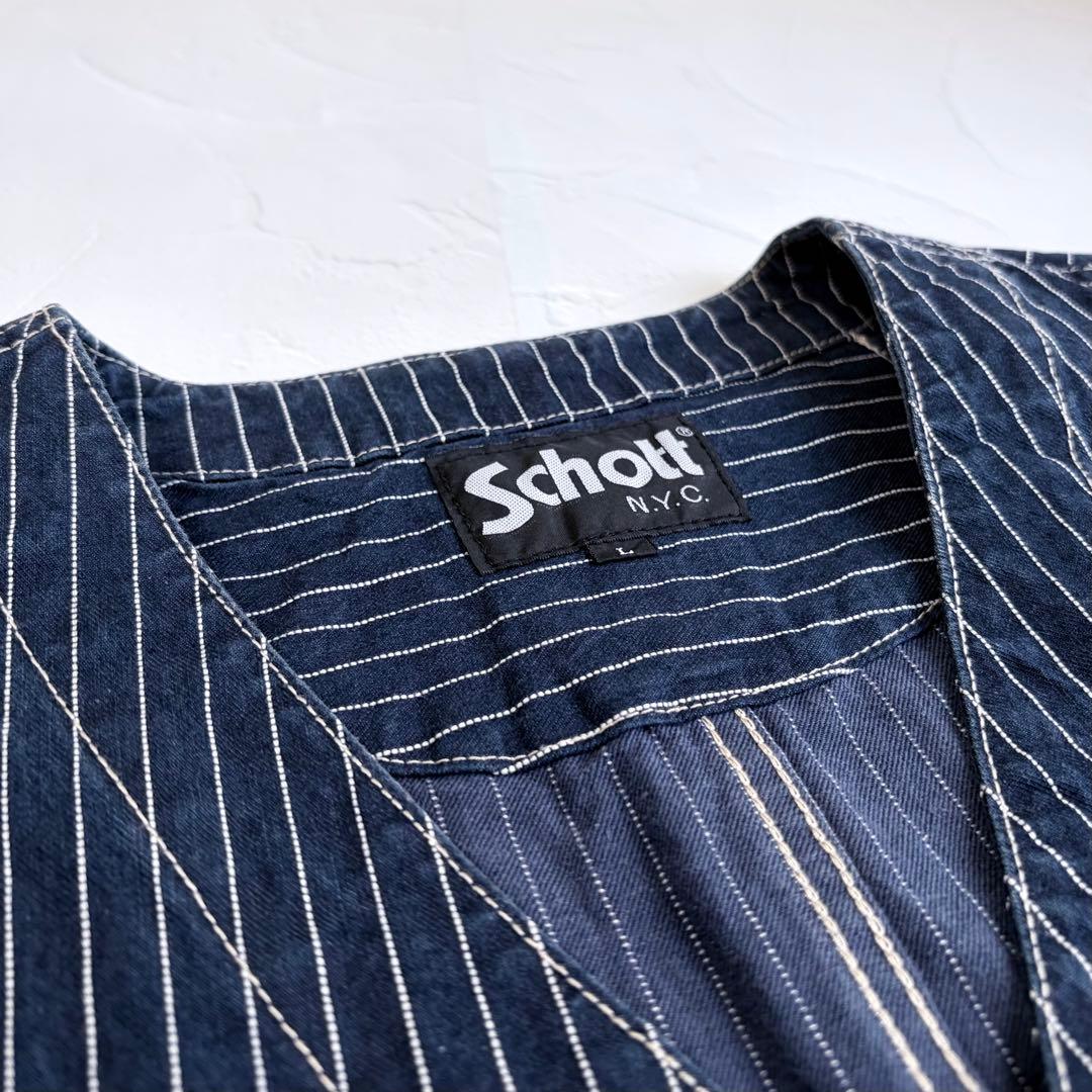 ま*も様 【schott】Old denim hickory vest
