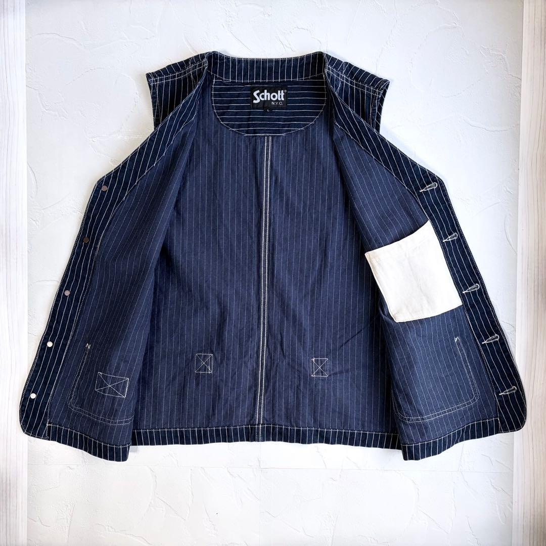 ま*も様 【schott】Old denim hickory vest