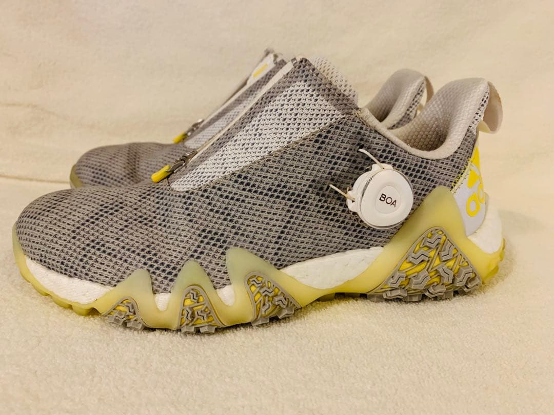 adidas ゴルフシューズ BOAシステム グレー/イエロー　レディース