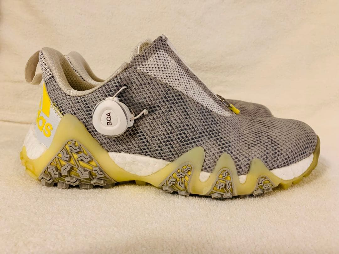 adidas ゴルフシューズ BOAシステム グレー/イエロー　レディース