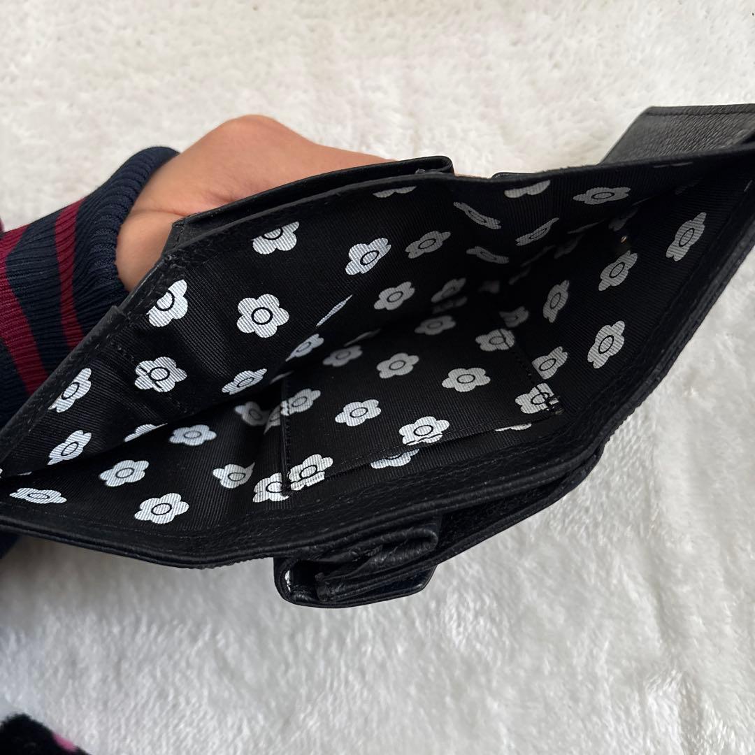 黒 MARY QUANT 三つ折り財布