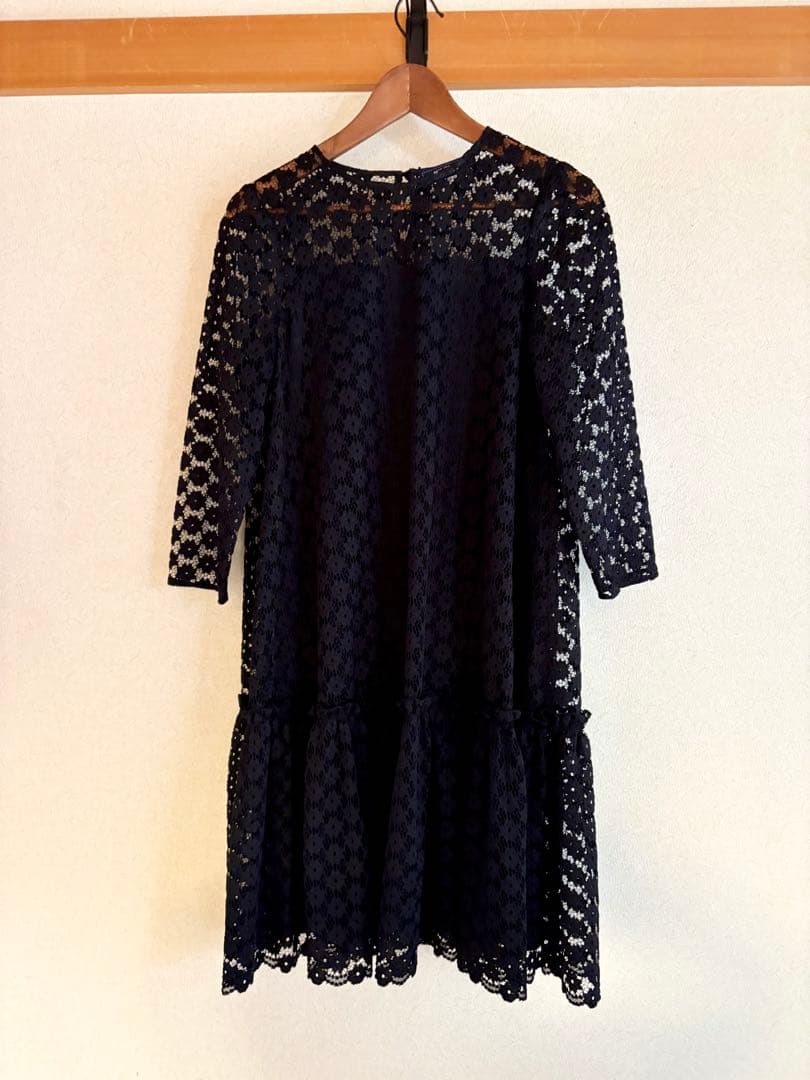 美品 M'S GRACY エムズグレイシー レースワンピース 40 黒 クロ