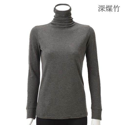 新品！TAKEFU 竹布 癒布長袖タートルネック M〜L 白茶色 1枚
