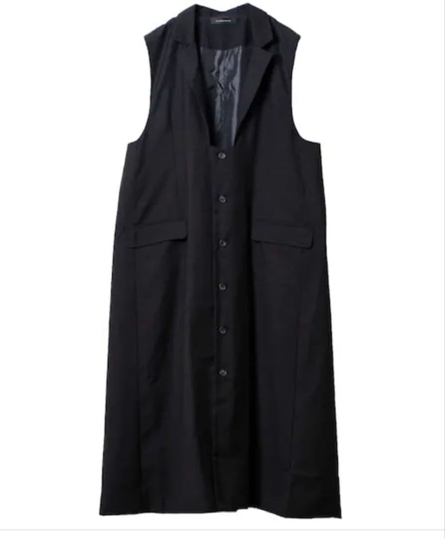 NOT CONVENTIONAL square neck gilet ジレ 黒