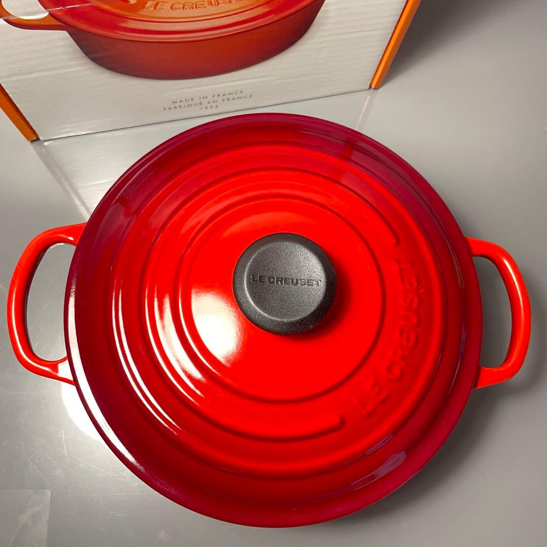 【新品未使用】ル・クルーゼ ココット・ロンド 20cm チェリーレッド