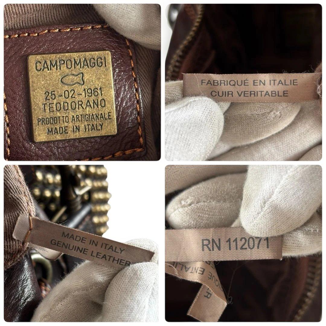 【逸品】CAMPOMAGGI 2way ボストンバッグ スタッズ レザー 美品