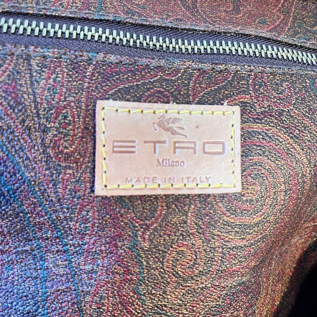 美品✨エトロ　ETROペイズリー　ボストンバッグ　大容量　ヌメ革