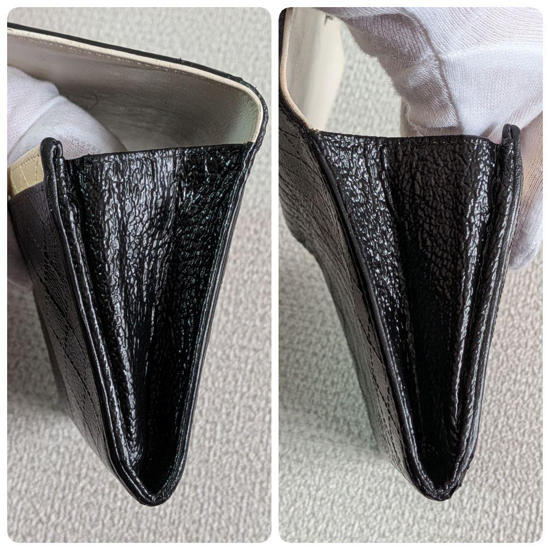 シャネル　ビコローレ　ミドル折り財布　ミニ財布　カーフスキン　黒　正規品　リペア