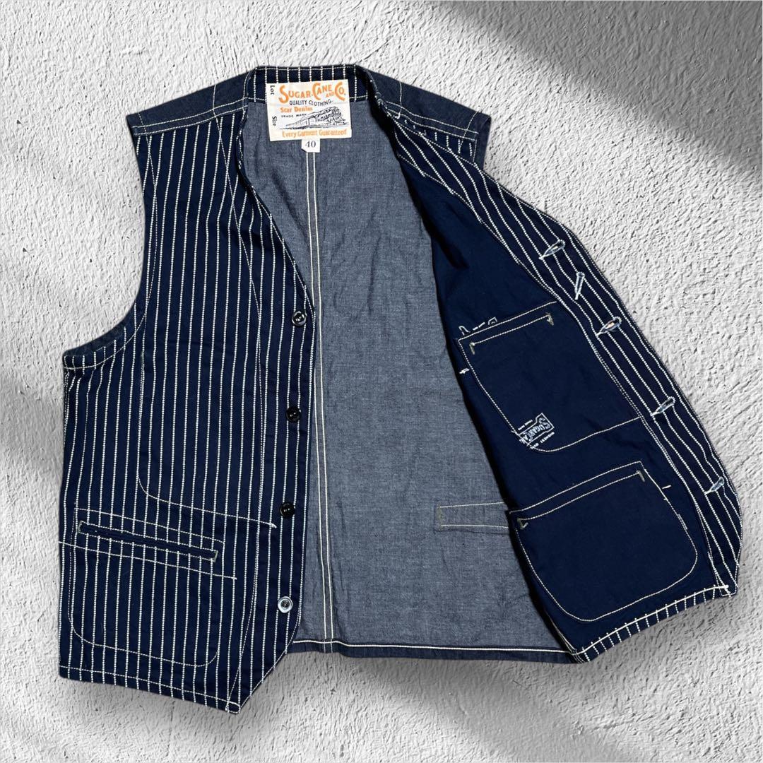 SUGAR CANE Star Denim ワークベスト 40 ウォバッシユ