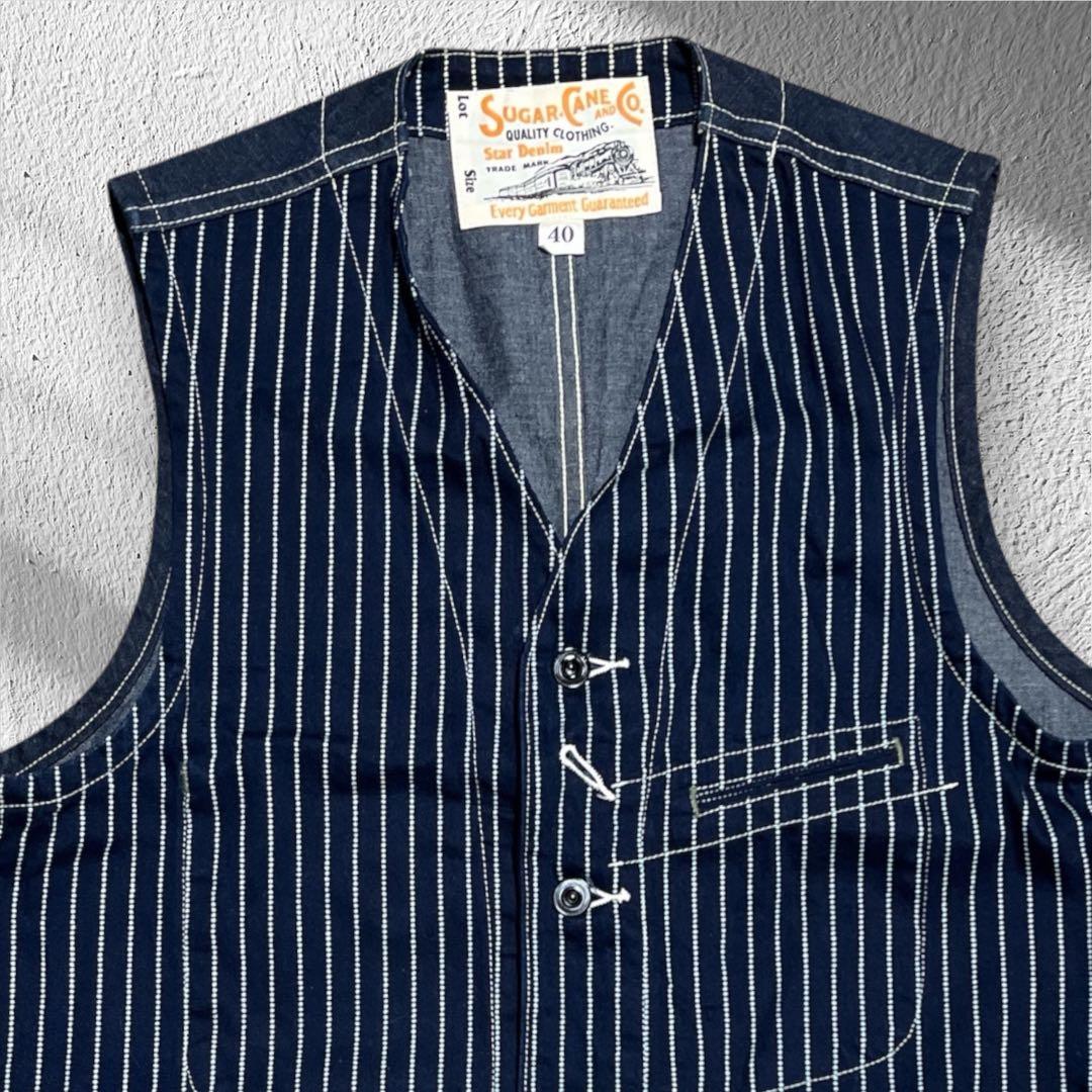 SUGAR CANE Star Denim ワークベスト 40 ウォバッシユ