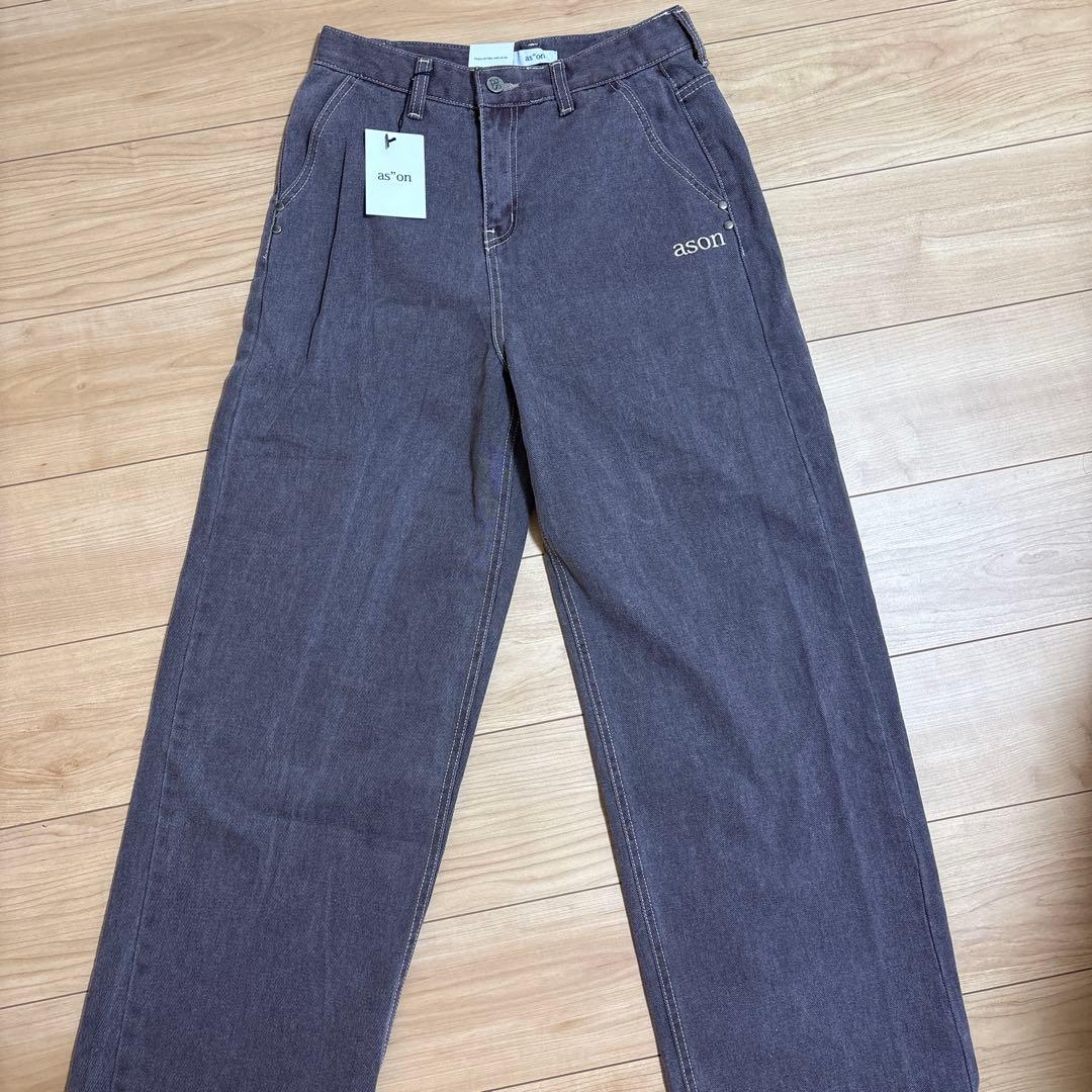 as\"on アズオン SMOG WIDE PANTS ason パープル