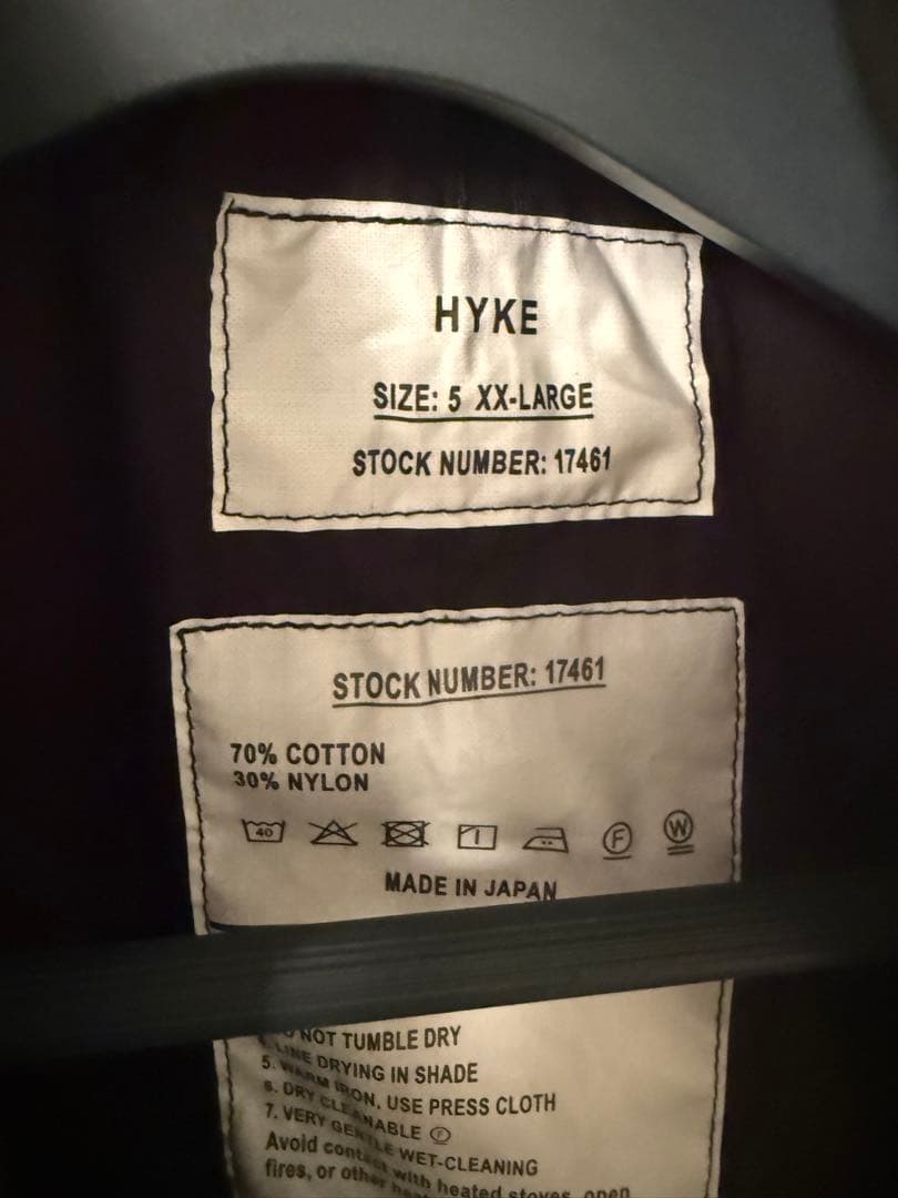 ジャケット・アウター HYKE 26ss M-65 FIELD COAT BLACK 5