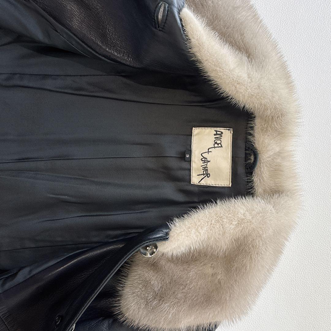 ANGEL LEATHER 日本製　リアルファー　レザー ロングコート ベルト付