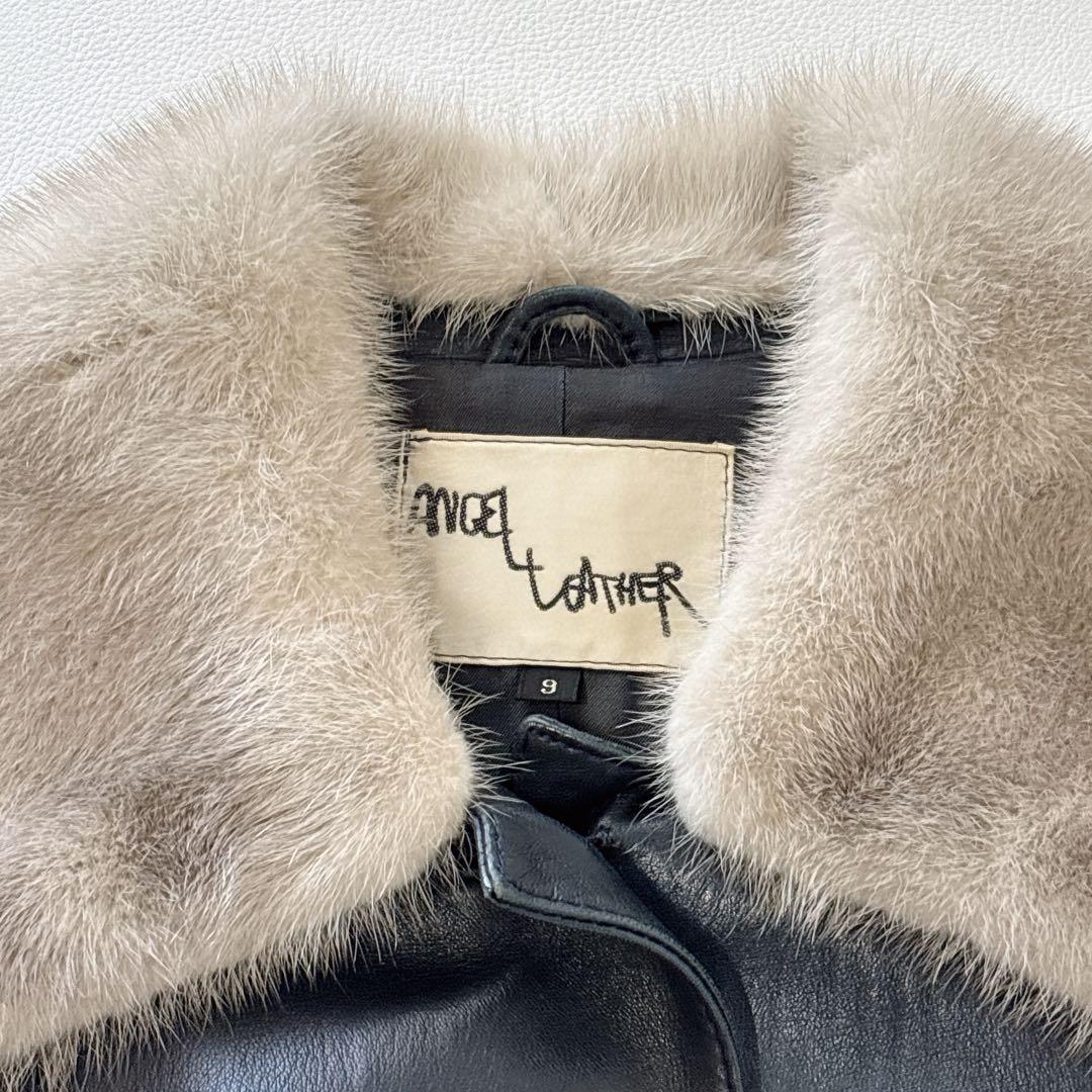 ANGEL LEATHER 日本製　リアルファー　レザー ロングコート ベルト付