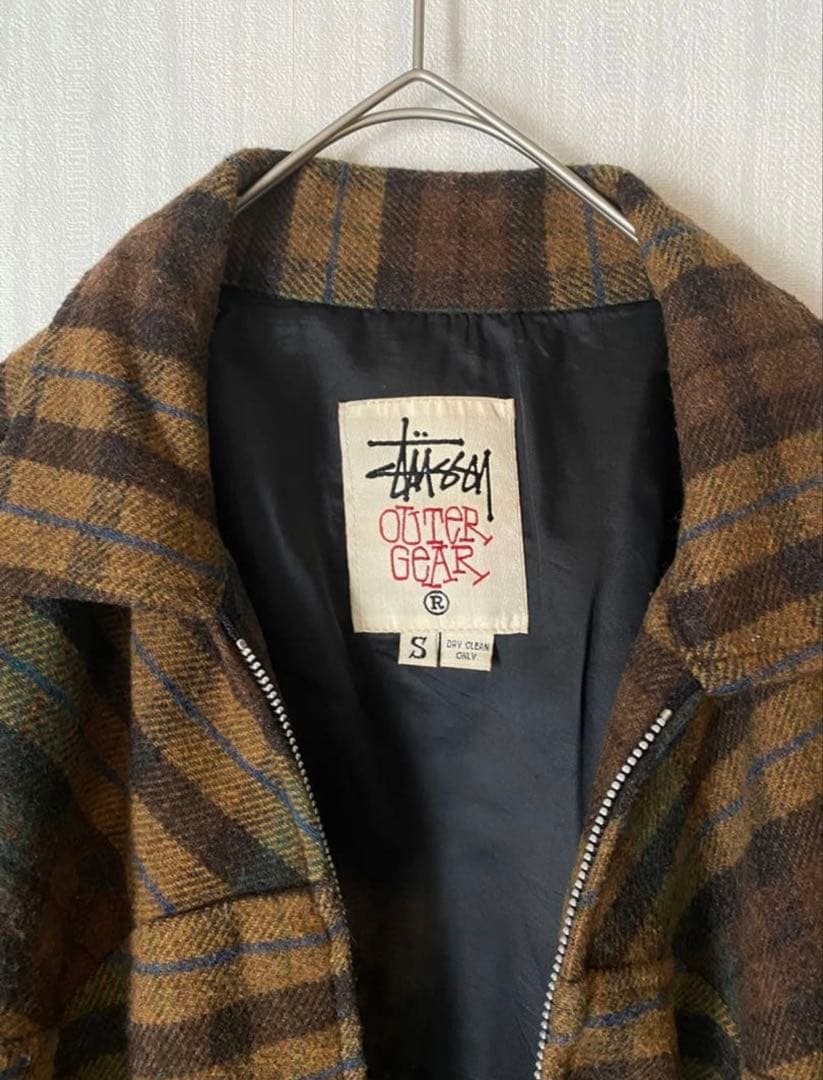 OLD Stussy ステューシー ジャケット 90s 白タグ チェック ウール