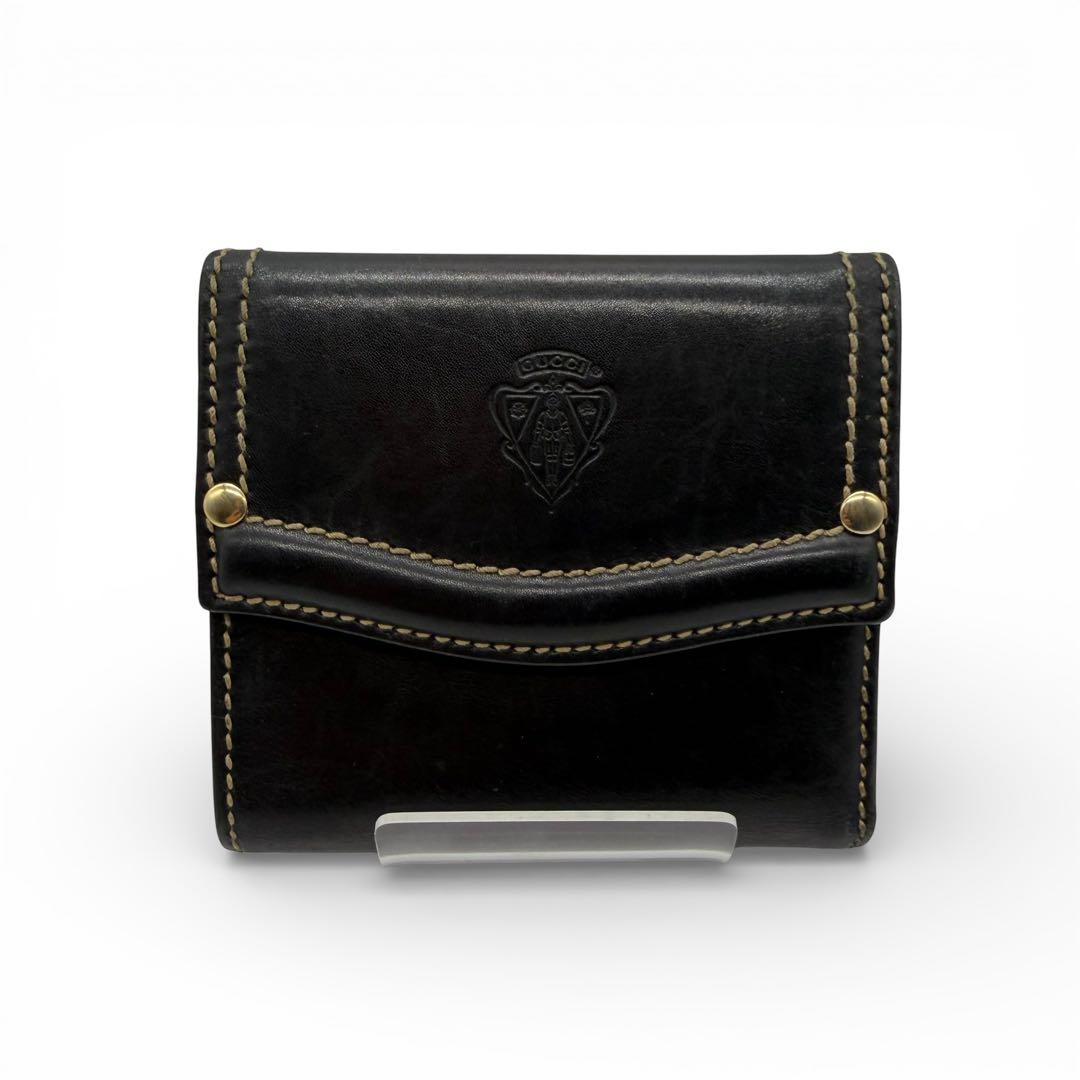エリザベス様 GUCCI グッチ レザー 折り財布 箱付き