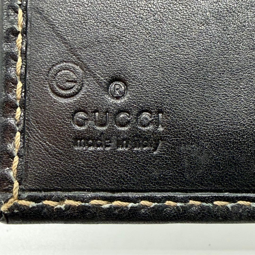 エリザベス様 GUCCI グッチ レザー 折り財布 箱付き