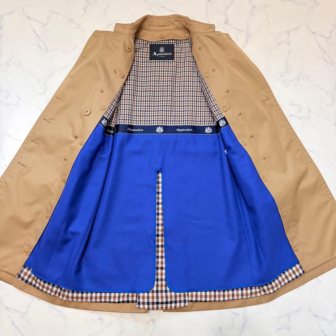 【未使用級美品】Aquascutum トレンチコート ダブル ブルーライナー S