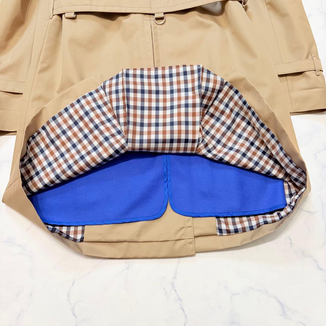 【未使用級美品】Aquascutum トレンチコート ダブル ブルーライナー S