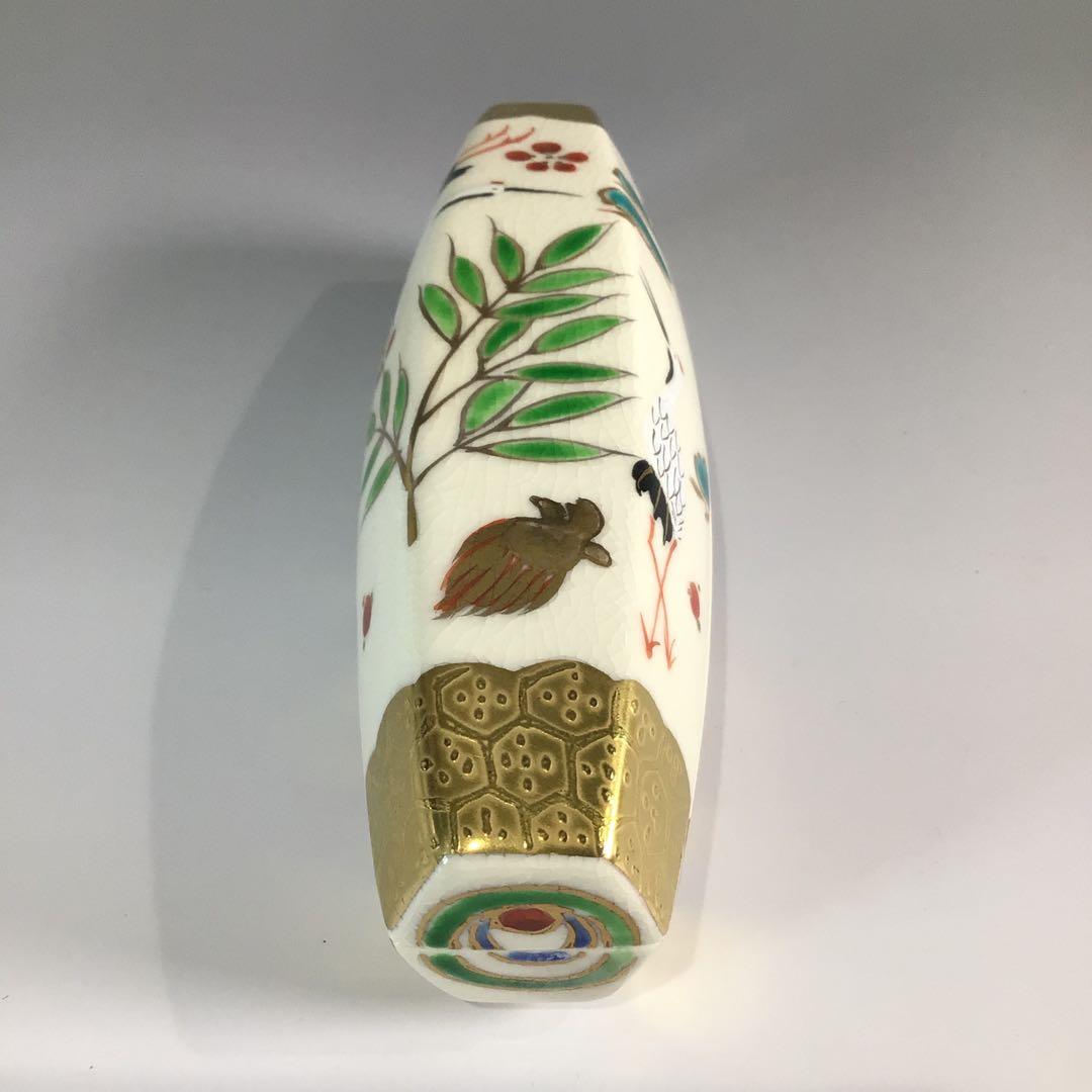 Ｐ５１１　香合　『橋本紫雲造』『金彩松竹梅鶴亀文』『ぶりぶり香合』　共箱　茶道具