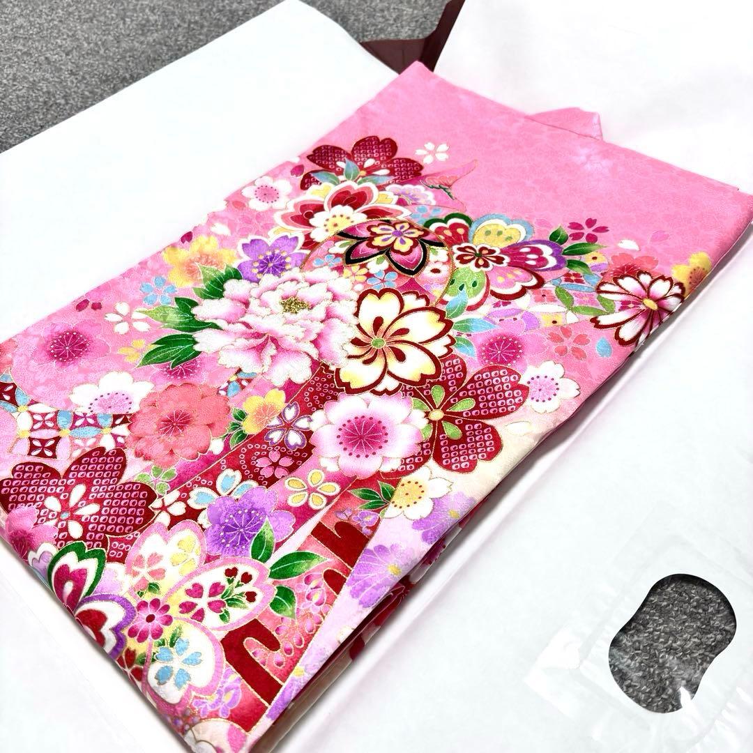 《新品》正絹 日本製 刺繍入❗️お宮参り 産着 女の子 新品たとう紙付 ピンク