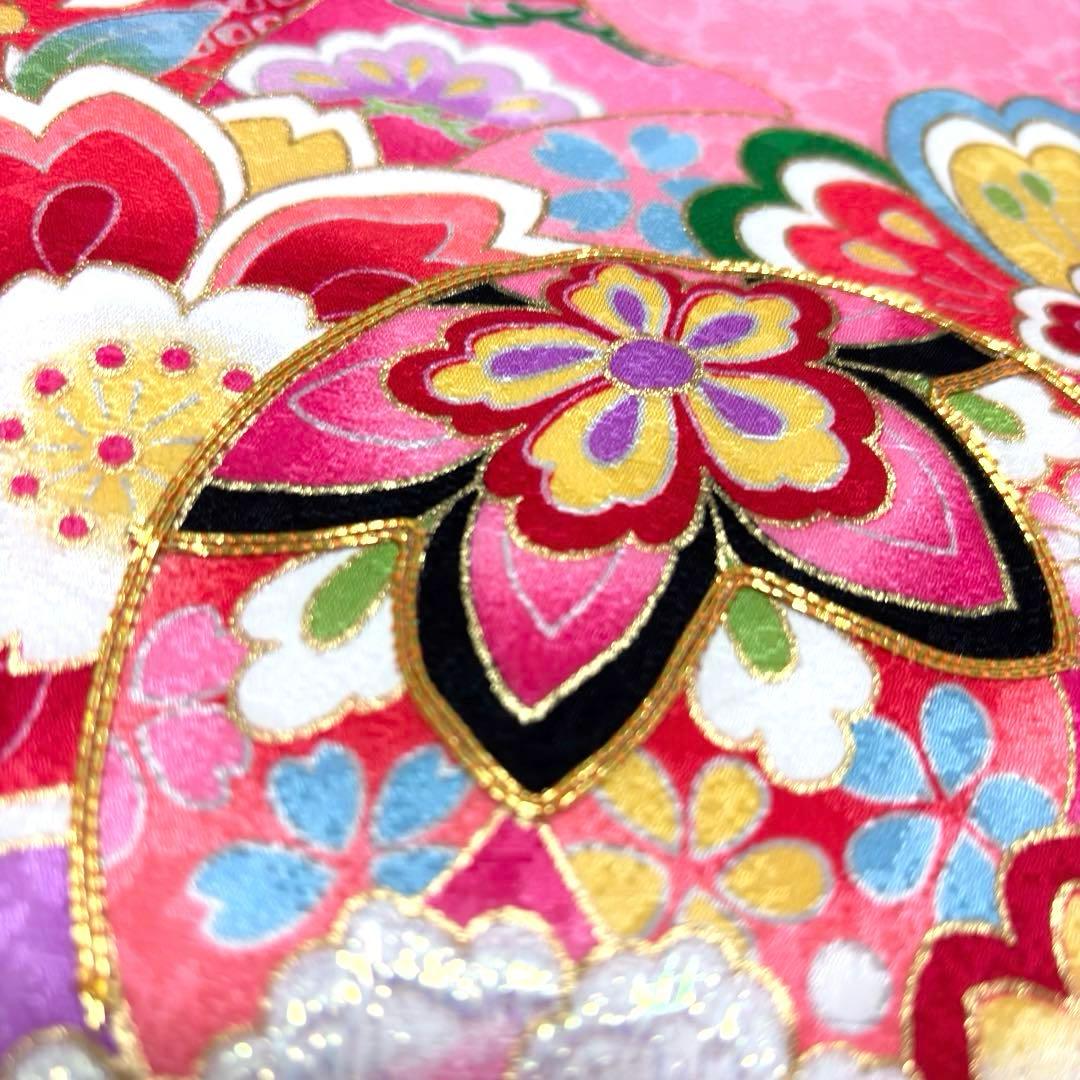 《新品》正絹 日本製 刺繍入❗️お宮参り 産着 女の子 新品たとう紙付 ピンク