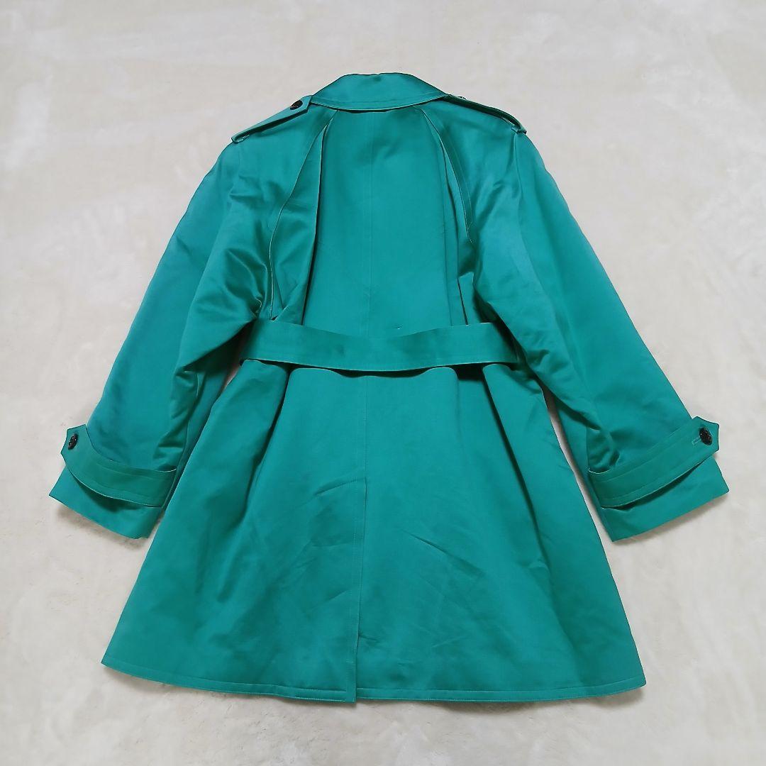 【希少色】ESCADA ベルト付トレンチコート 中綿入り ターコイズグリーン