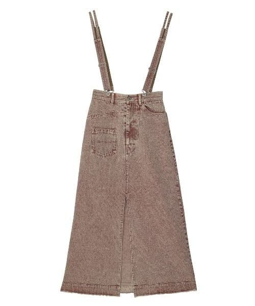 スカート MEDI INVERT SUSPENDER DENIM SKIRT ameri