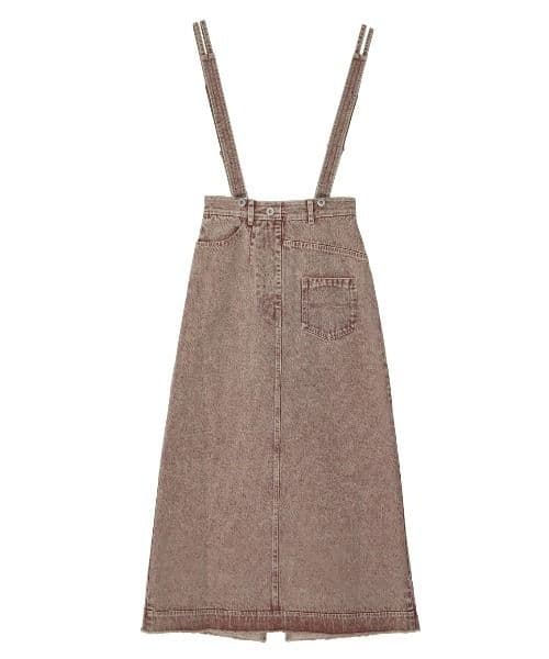 スカート MEDI INVERT SUSPENDER DENIM SKIRT ameri