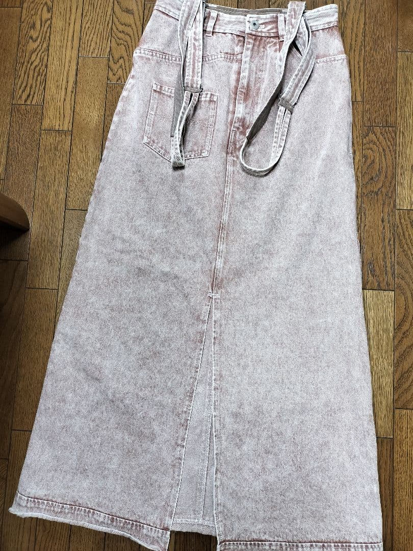 スカート MEDI INVERT SUSPENDER DENIM SKIRT ameri