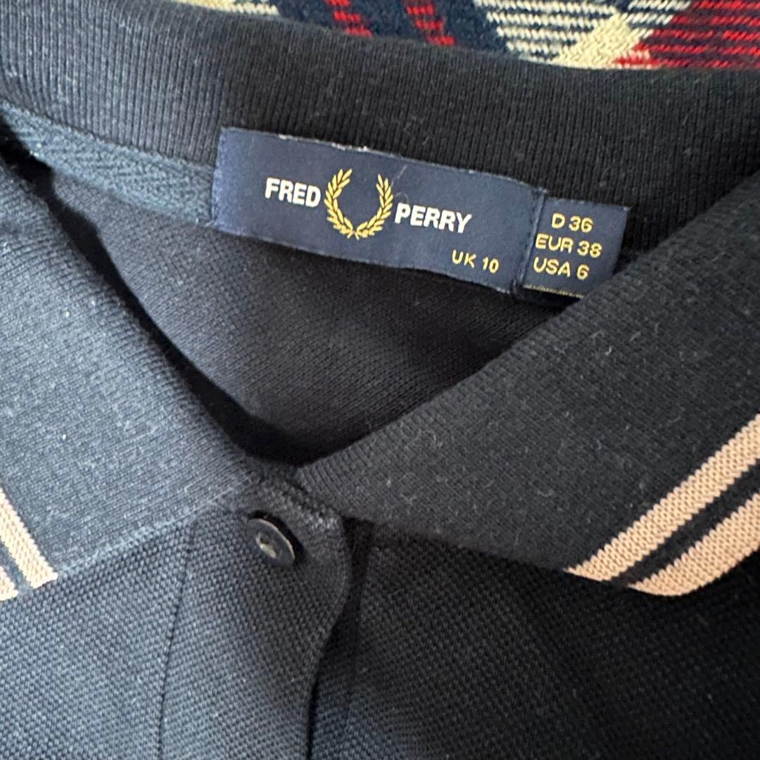 FRED PERRY×BEAMS別注 ネイビーポロシャツ UK 10