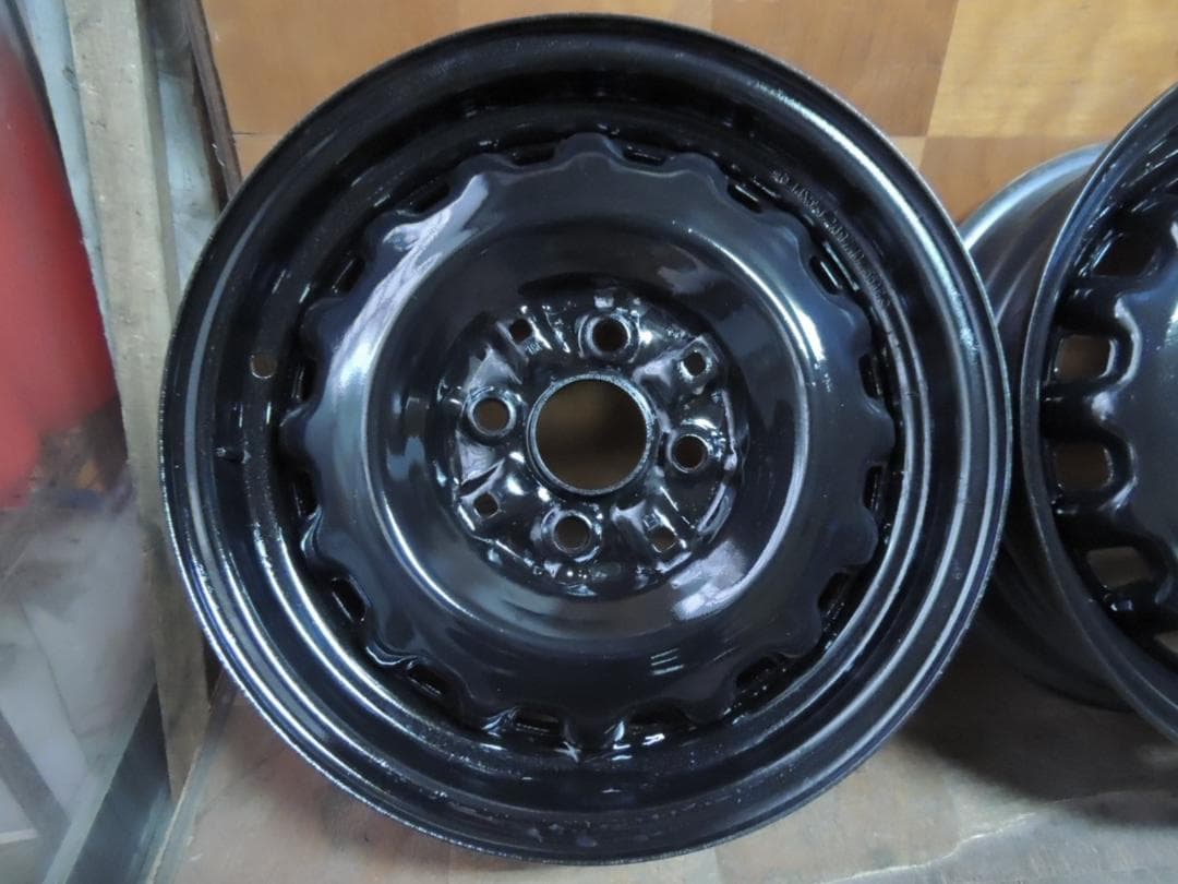 C18　14×5.5J スチールホイール4本　ヤリスなどに　自家塗装　傷有り