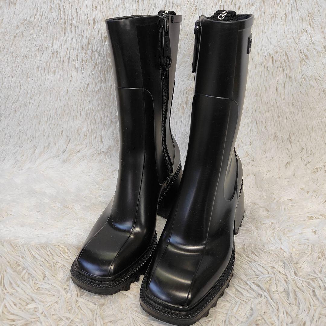 未使用級　クロエ　レインブーツ　Betty 36　23cm 黒
